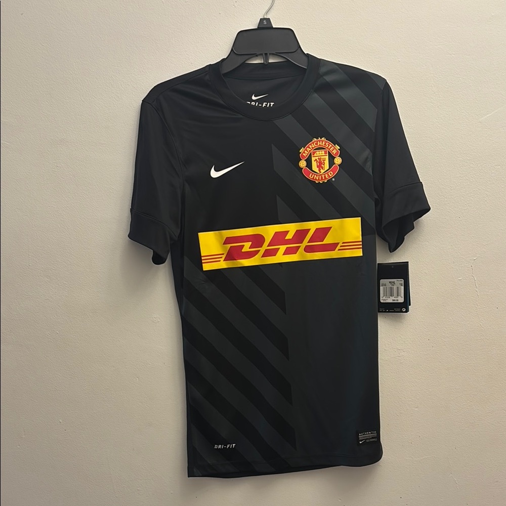 Nike Black and Yellow Manchester United Jersey